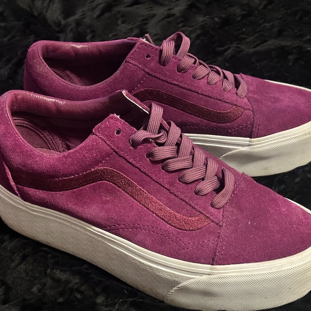 Purple Ish Pink Unisex Platform Vans In Excellent Condition Mens 6 Womens 7.5